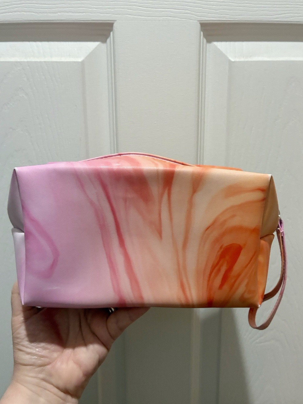 Pink & Orange Marble Cosmetic Pouch